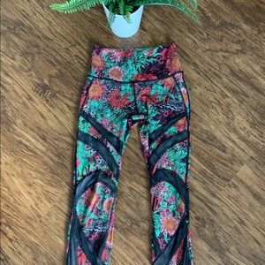 Lululemon Wunder Under Zen Garden Mesh Leggings